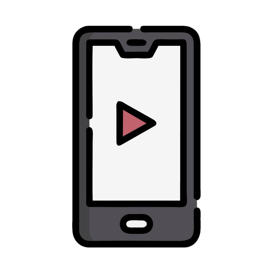 a smartphone with a play button on it vector