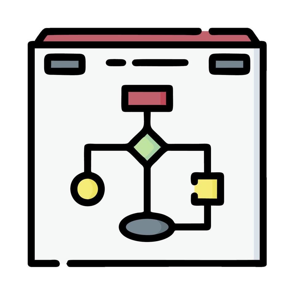 a computer screen with a diagram of a computer vector