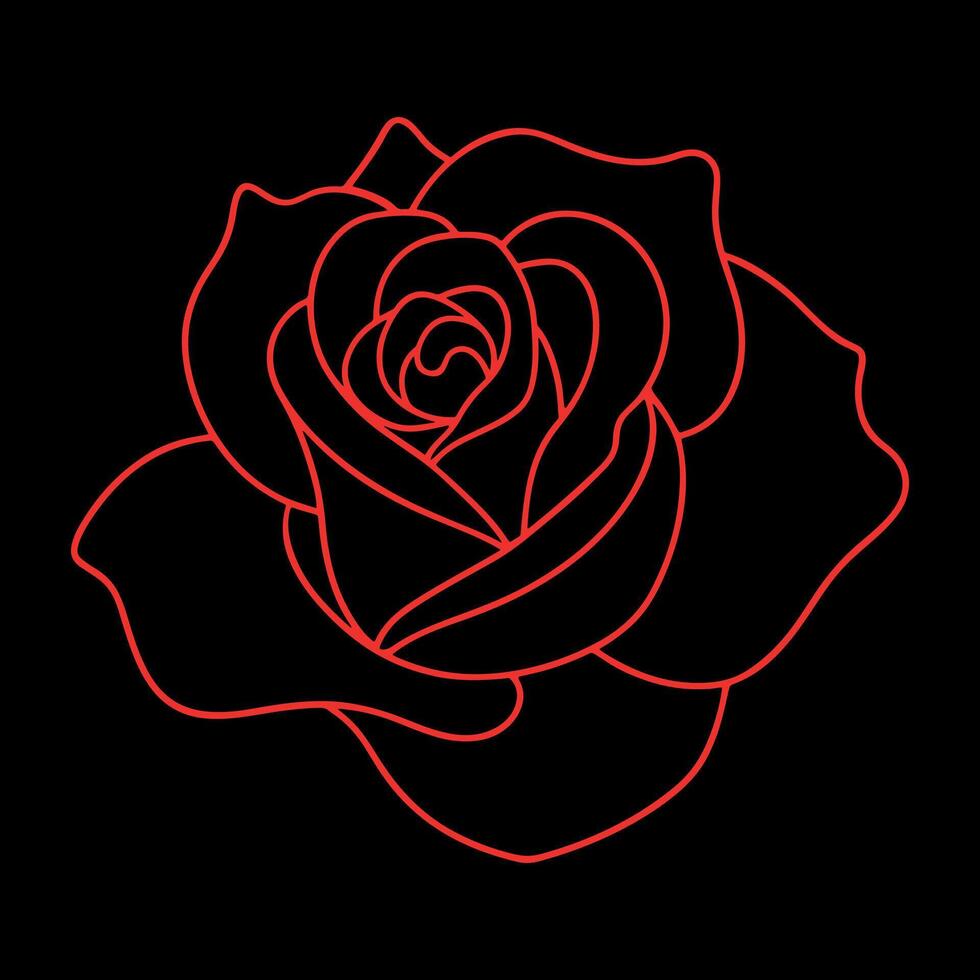 Simple Rose Drawing for Minimalist Floral Concepts vector