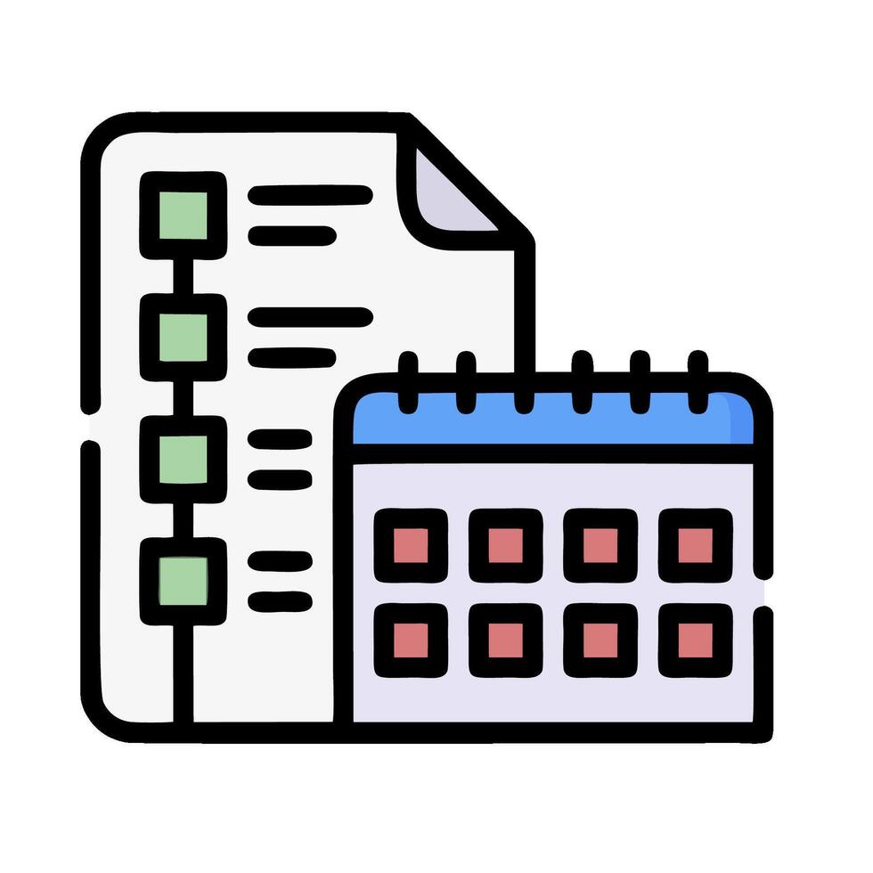 A calendar and a paper document icon vector