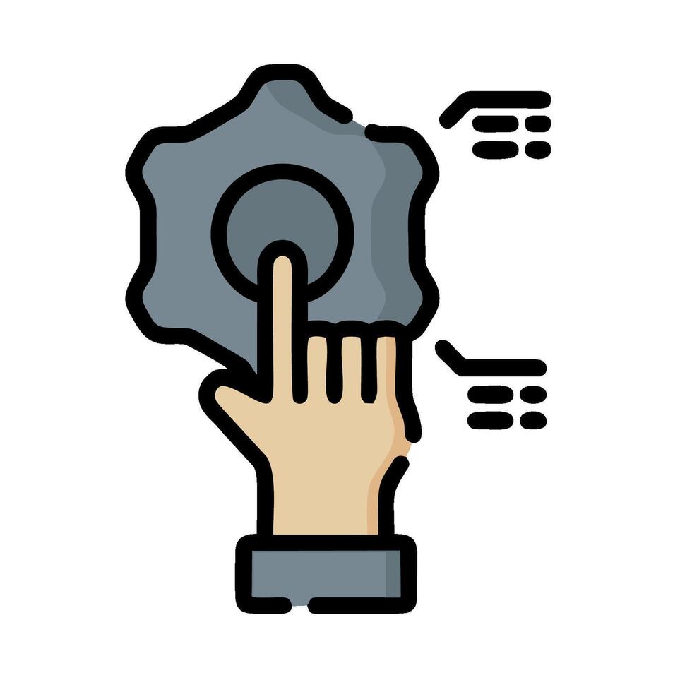 a hand pressing a button on a computer vector
