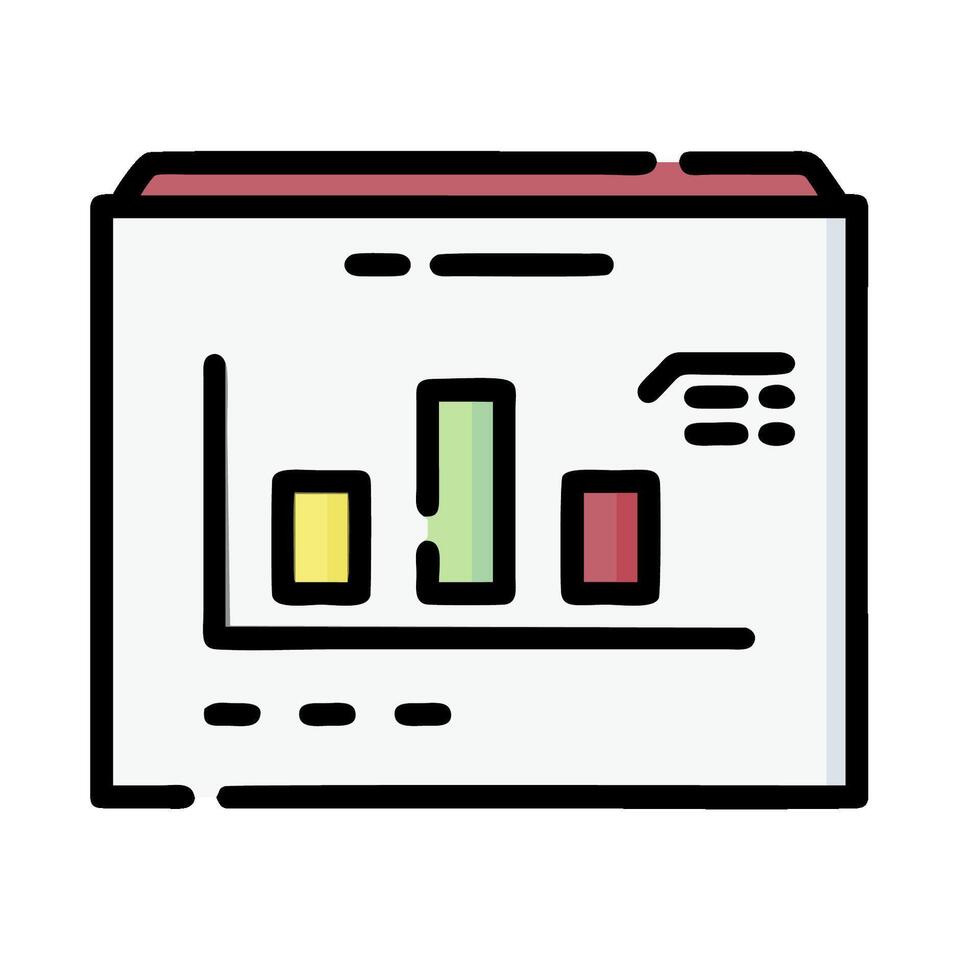 a business report icon with a bar chart vector