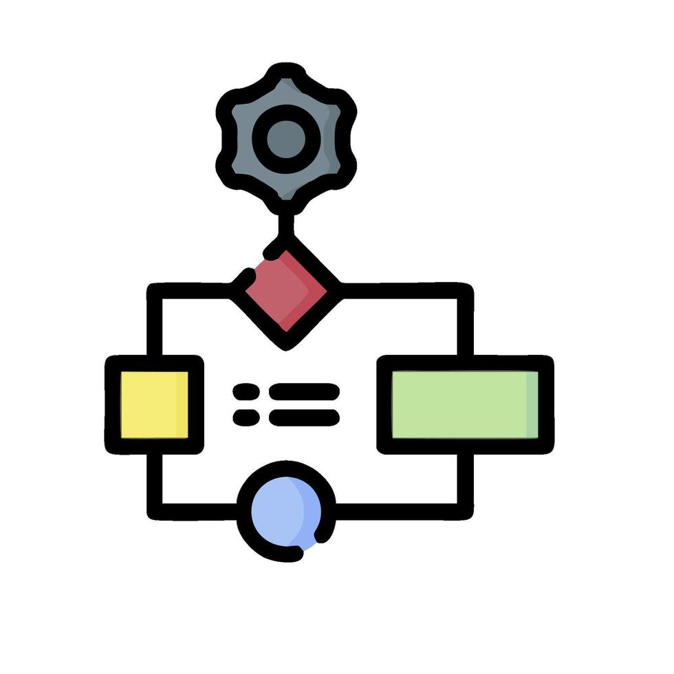 a flat icon of a computer with a clock on it vector