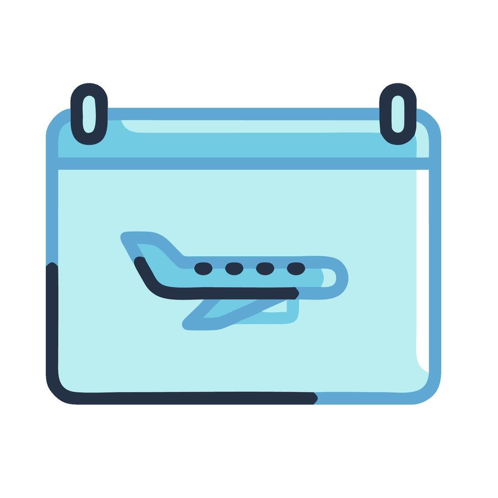A calendar with an airplane on it vector