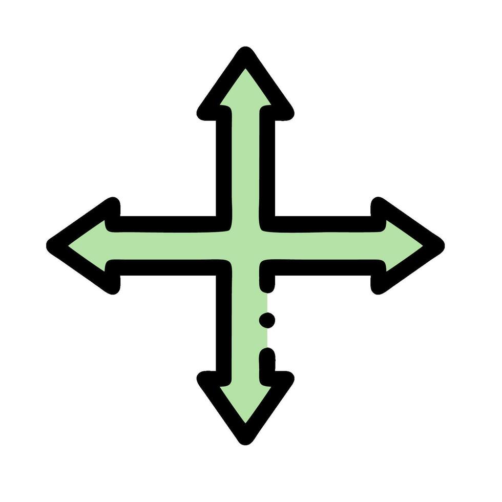 A green arrow pointing to the right and left vector