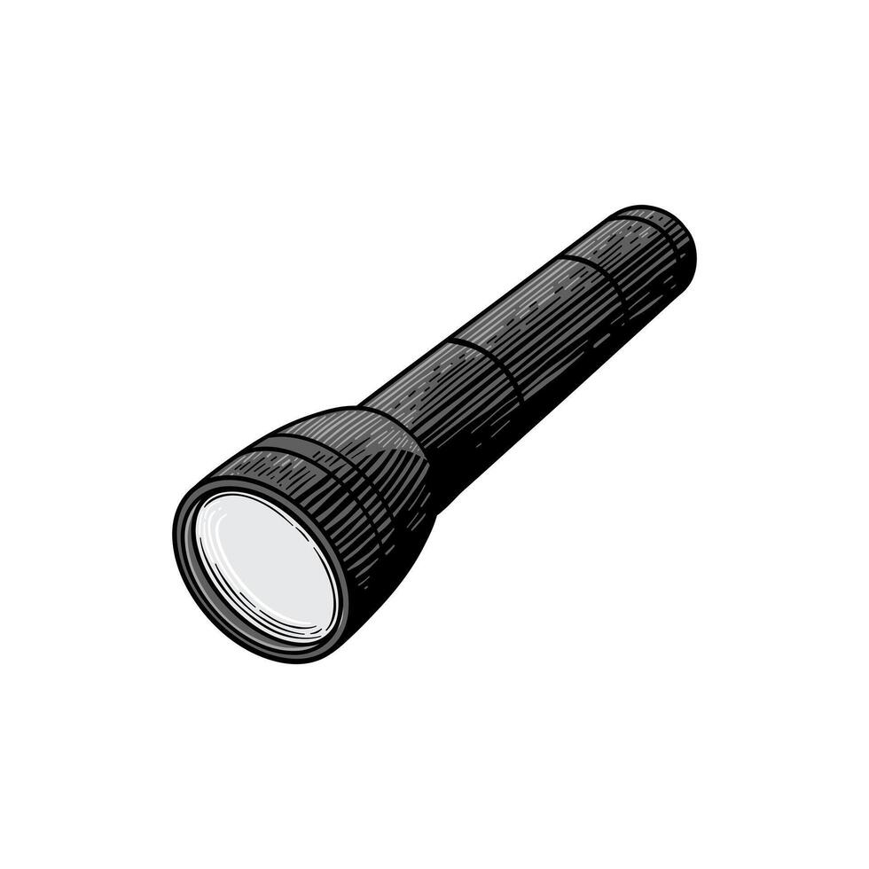 hand drawn flashlight colored illustration vector