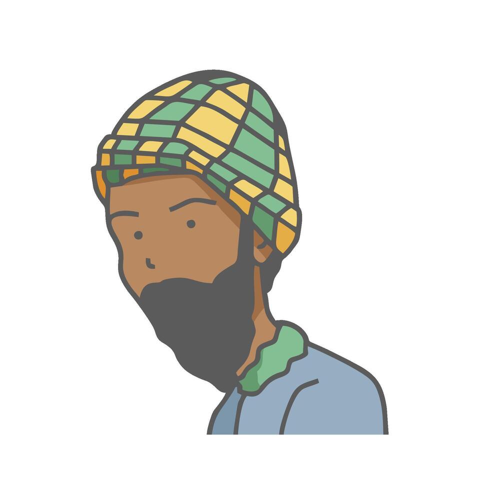 A cartoon man with a beard and hat vector