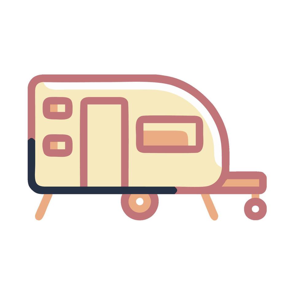 An icon of a camper trailer on a white background vector