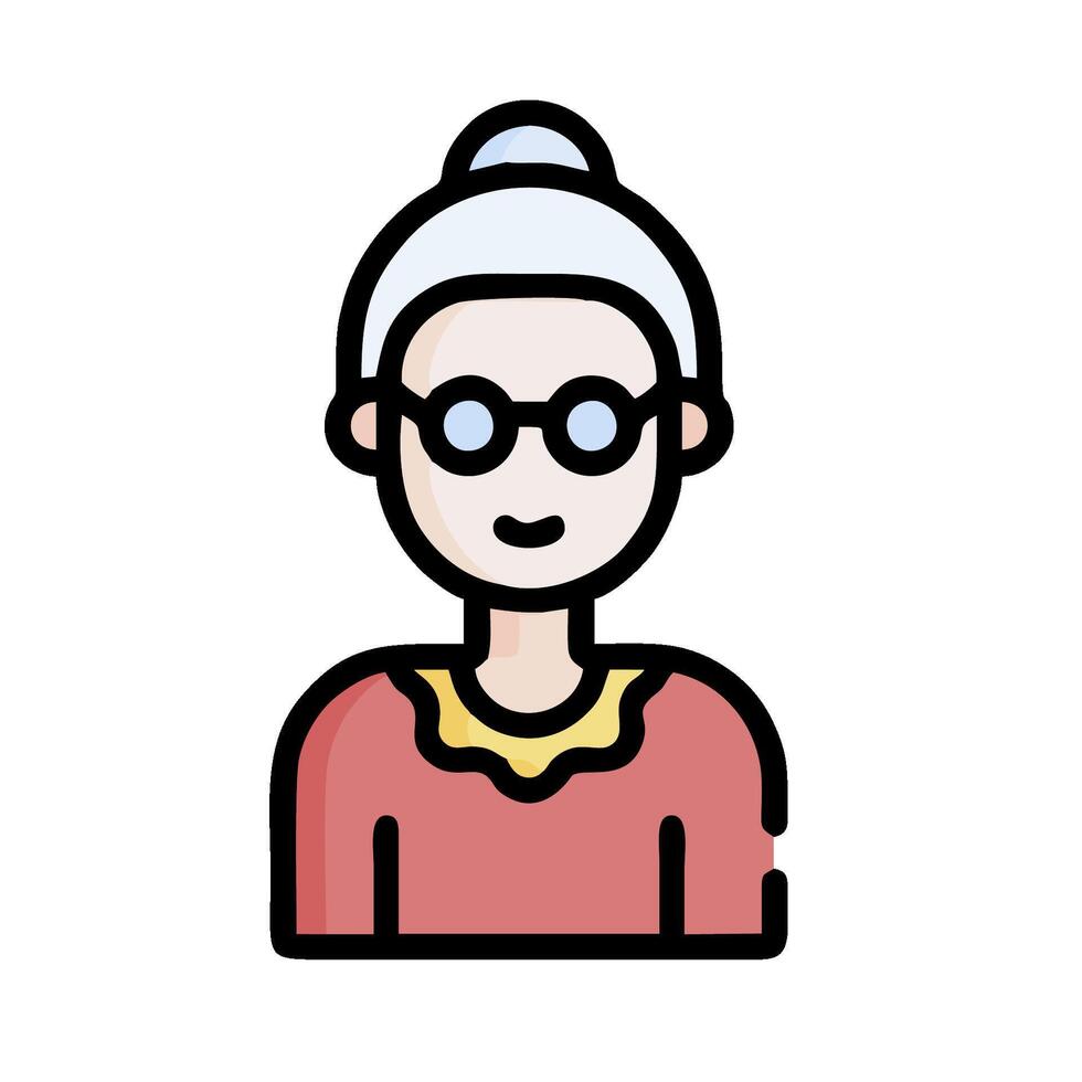 An icon of a woman with glasses and a hat vector