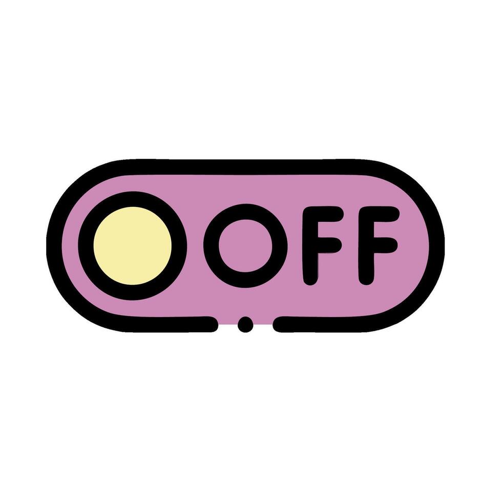 A pink button with the word off on it vector