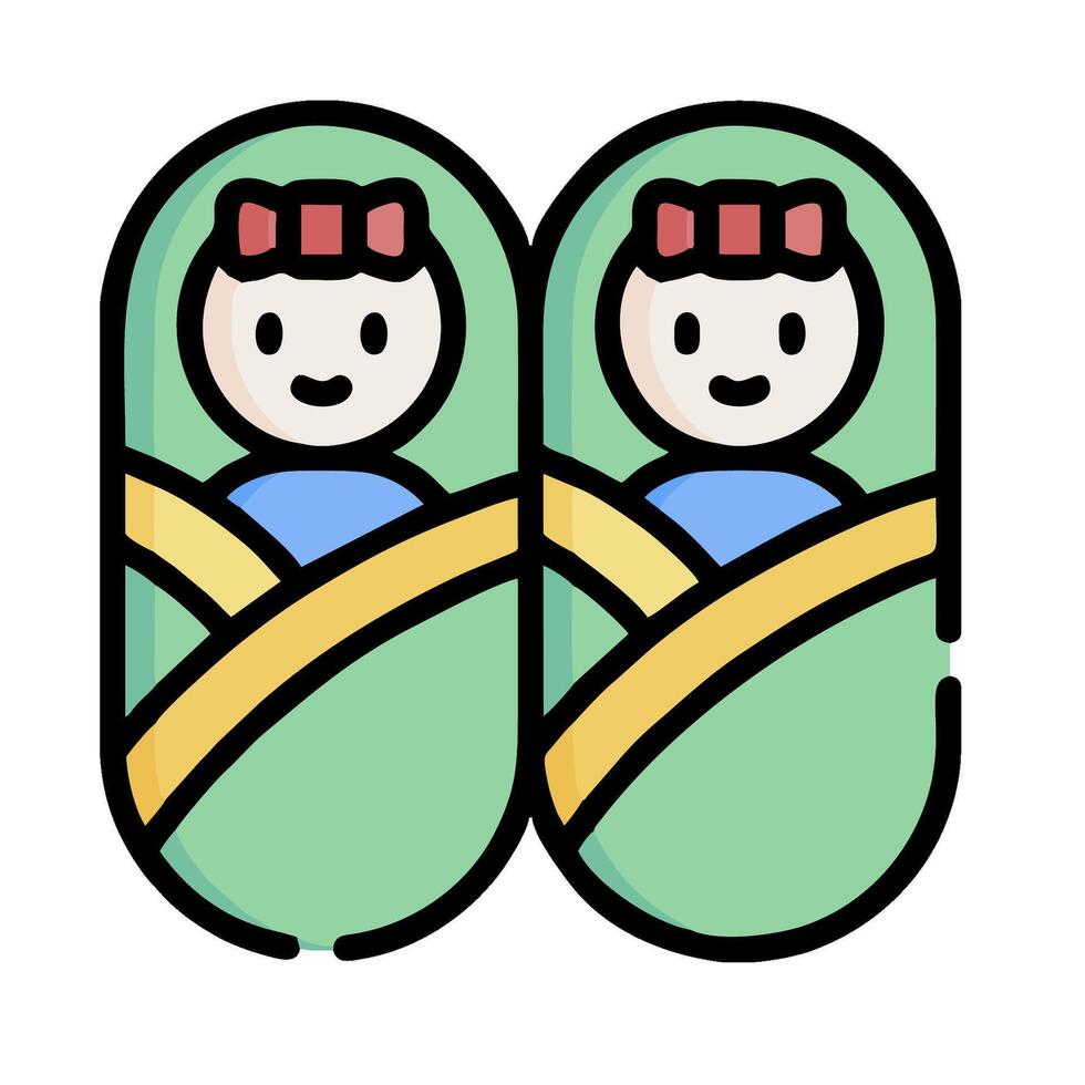 Two people in green blankets with a baby in the middle vector