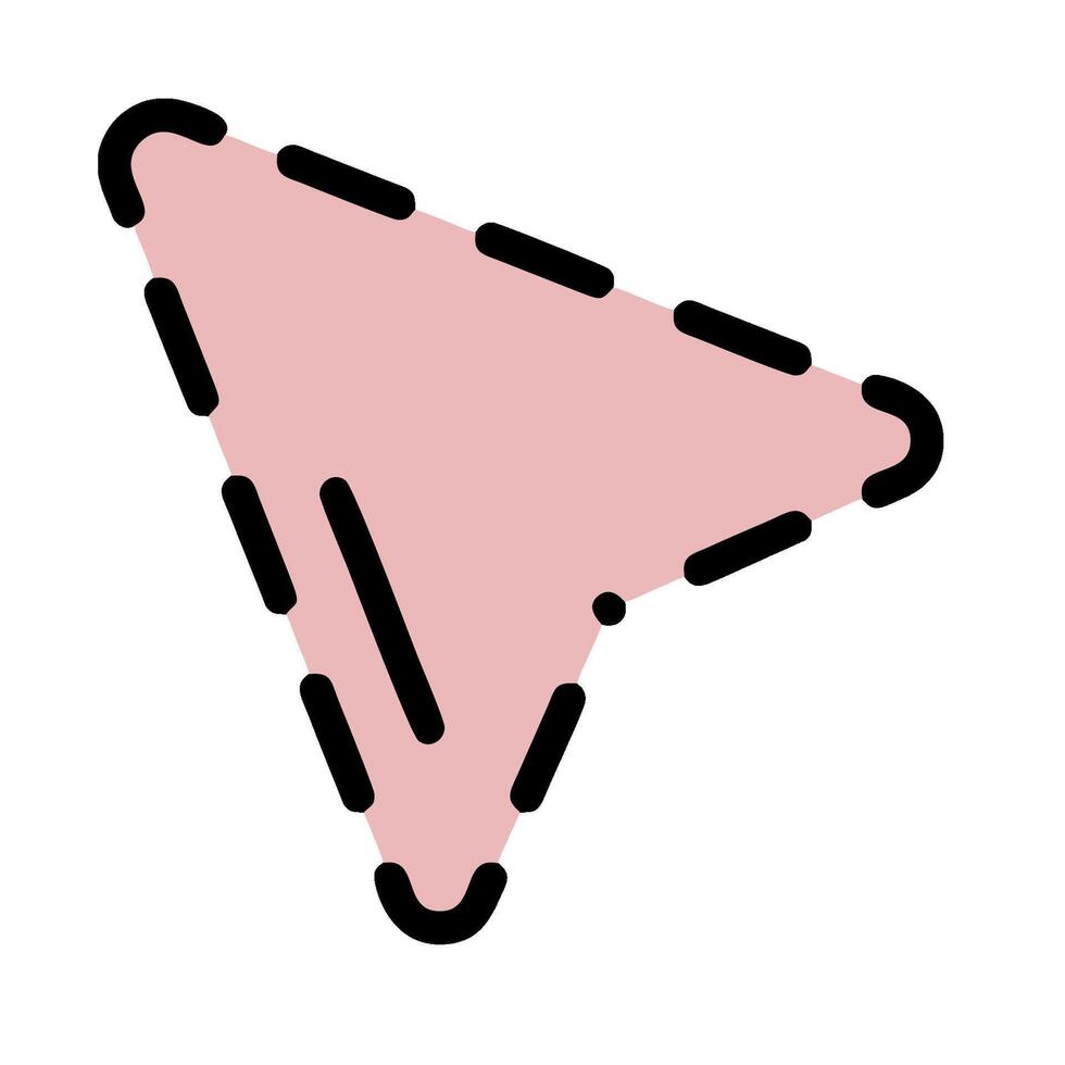 A pink arrow pointing down on a white background vector