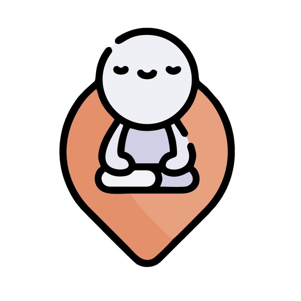 A cartoon character sitting in a meditation pose vector
