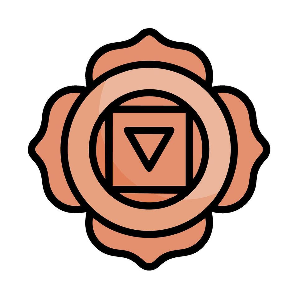 The chakra symbol is shown in a flower vector