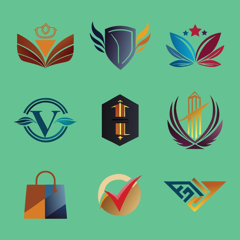 Custom logos for shopping centers and company. vector