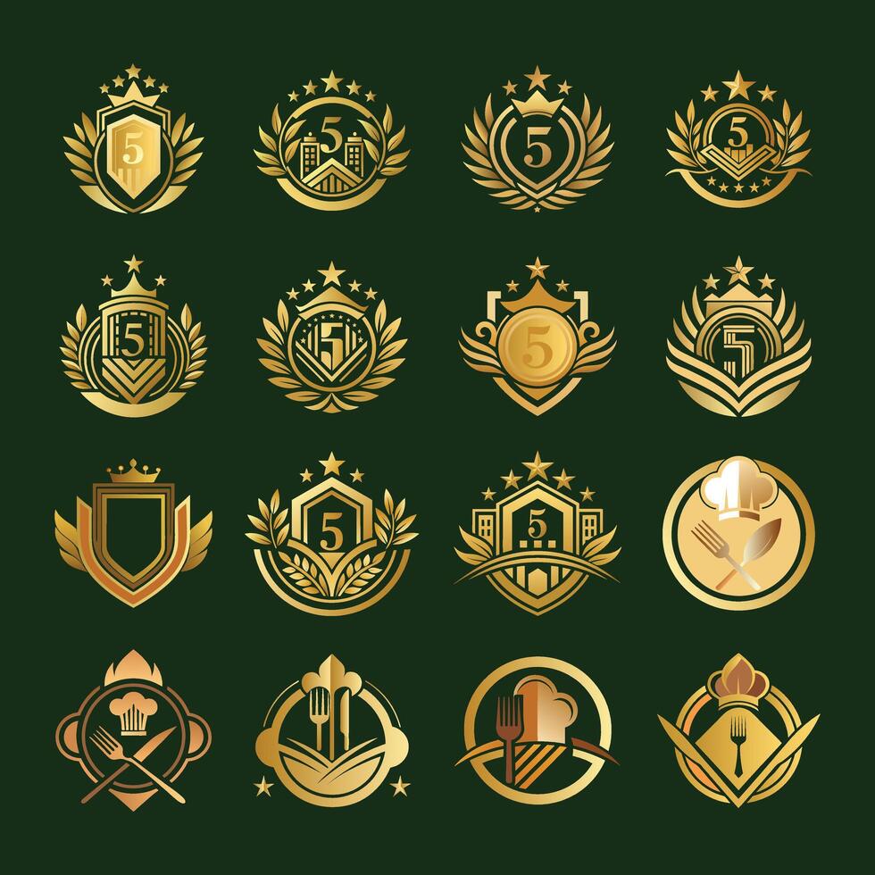 5 Star Hotel and restaurant custom logo design.eps vector