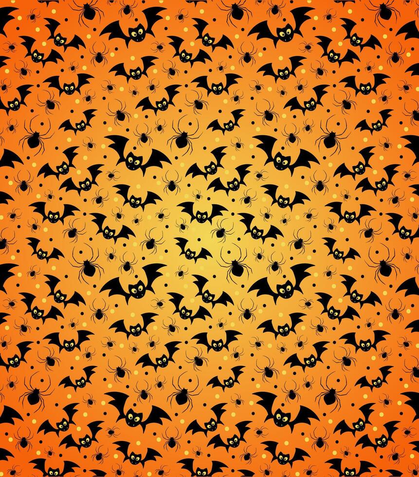 Spooky Bats and Spiders Pattern vector