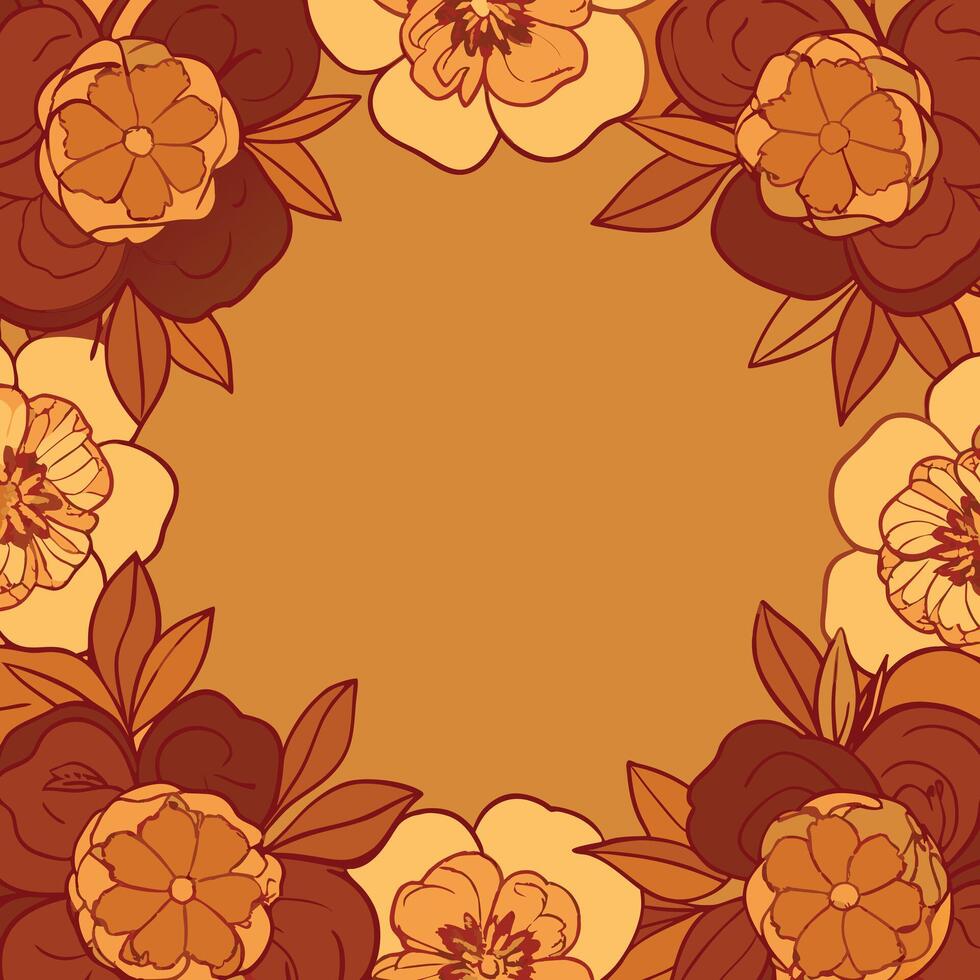 Autumn flowers background with copy space vector