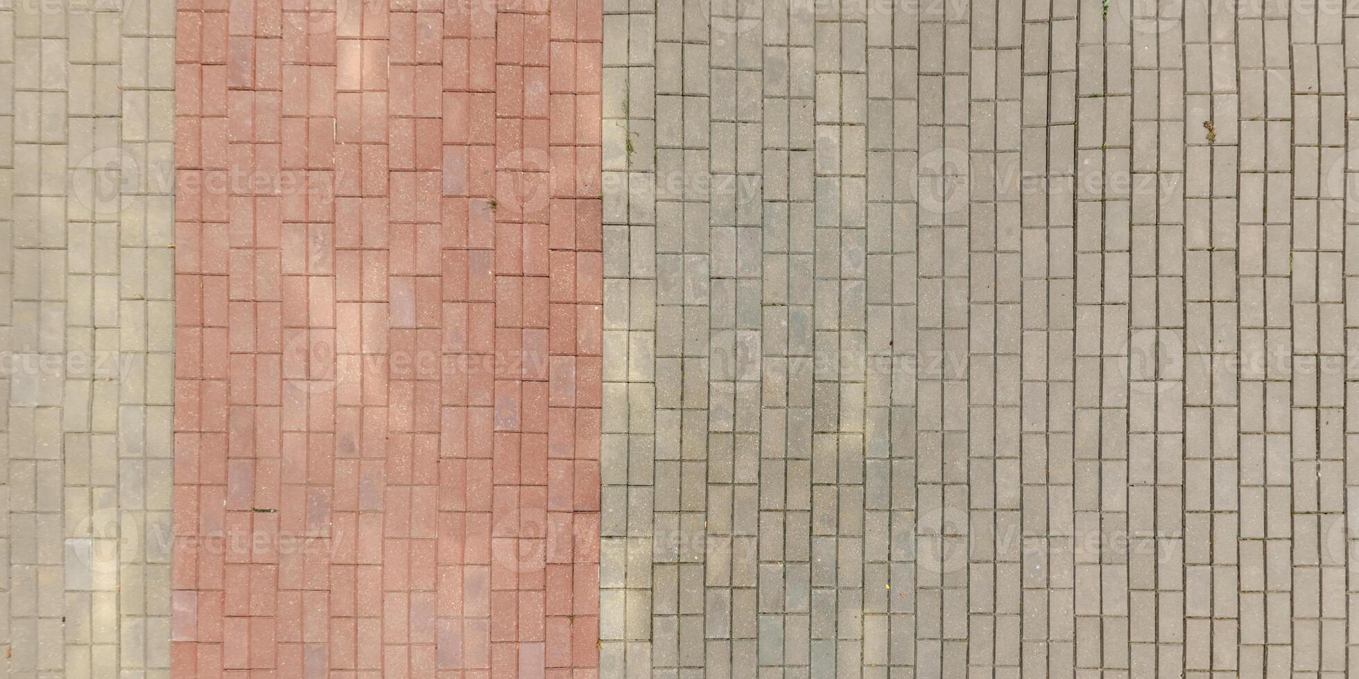 top view of surface of paving slabs and pedestrian footpath photo