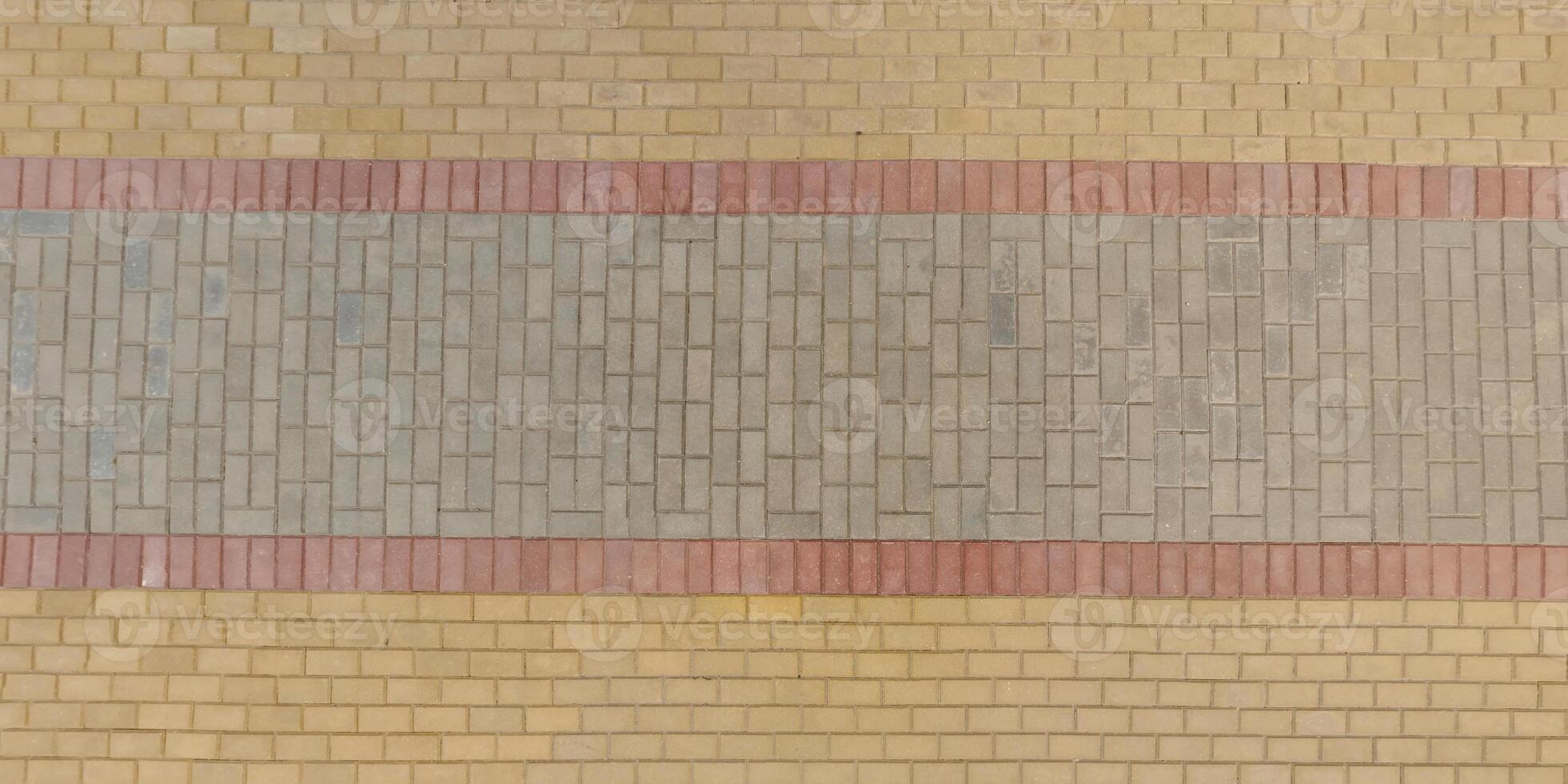 top view of surface of paving slabs and pedestrian footpath photo