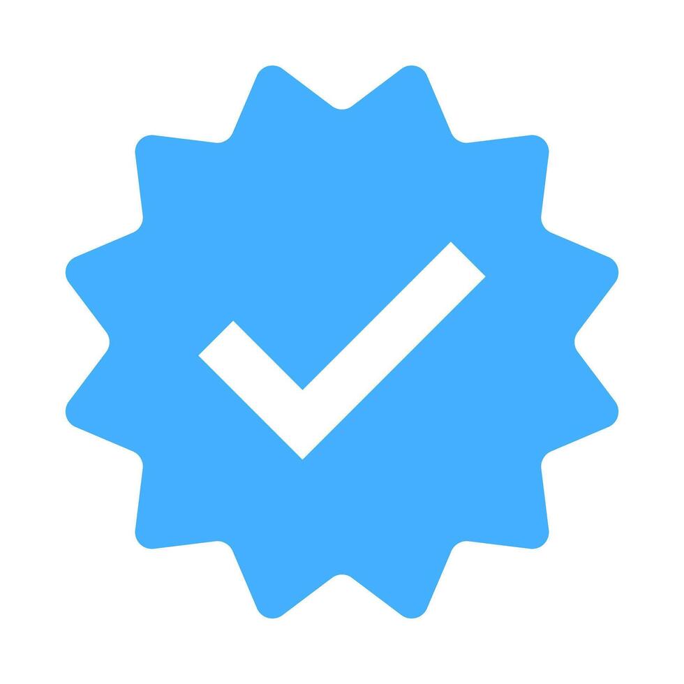 Verified account badge social media icon illustration vector