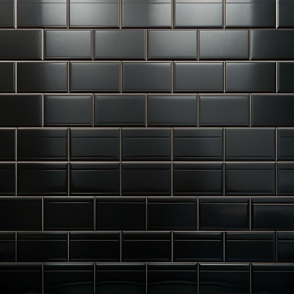A black wall with a white tile pattern photo