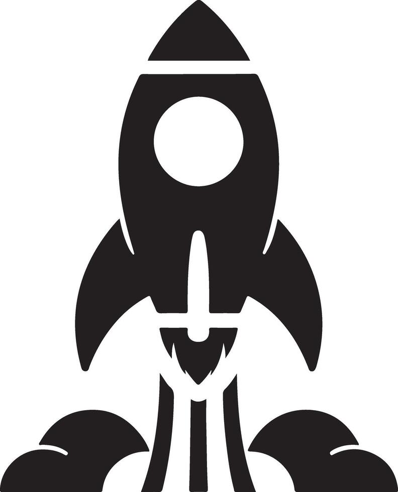 Rocket Icon Silhouettes for Tech-Themed Graphics vector