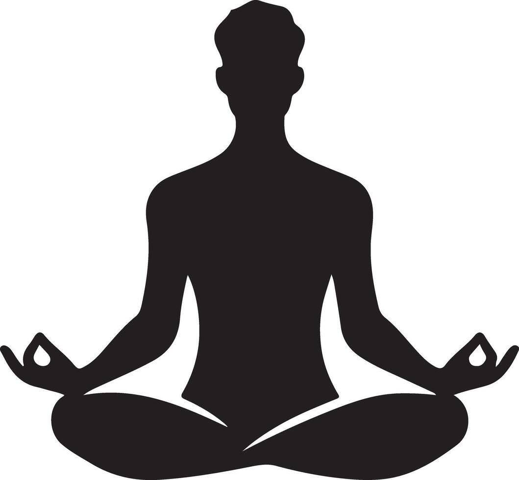 Meditating Man Figure Illustration Silhouette Concept vector