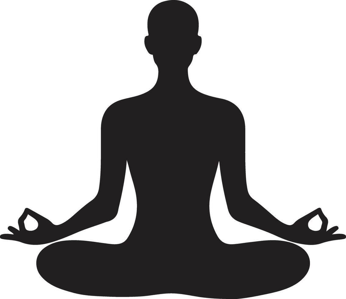 Elegant Meditating Man Figure Silhouette Design vector
