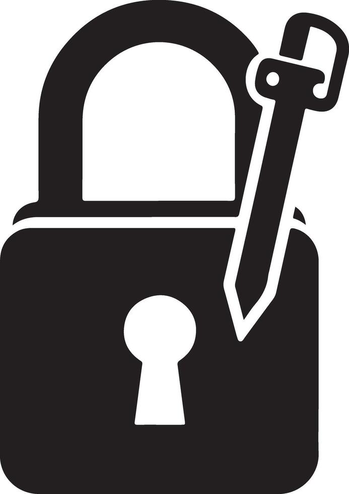 Padlock Icon Silhouette for Security Branding vector