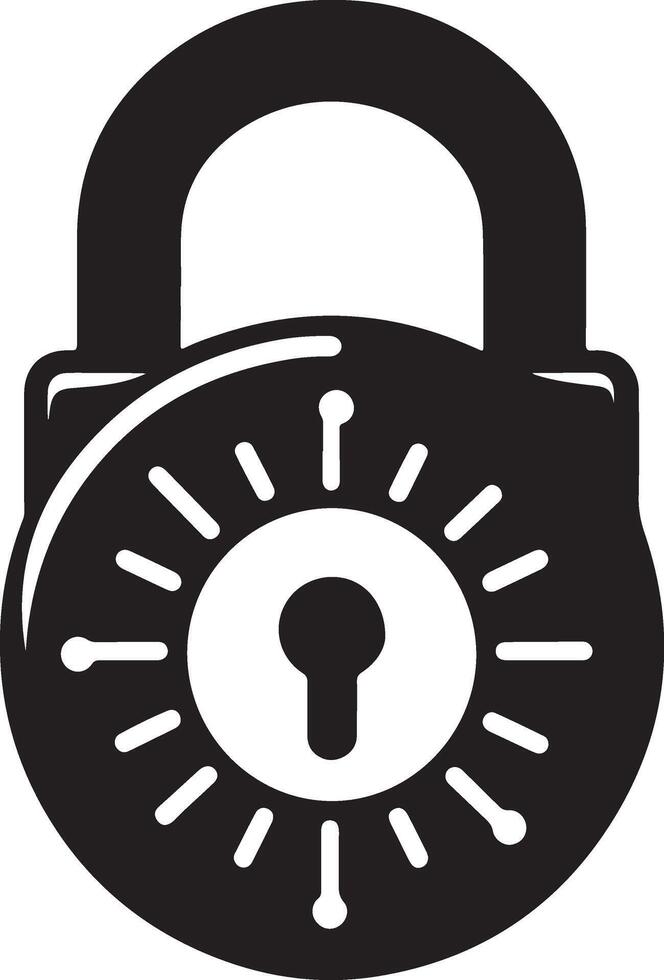 Custom Padlock Silhouette Illustration for Designers vector