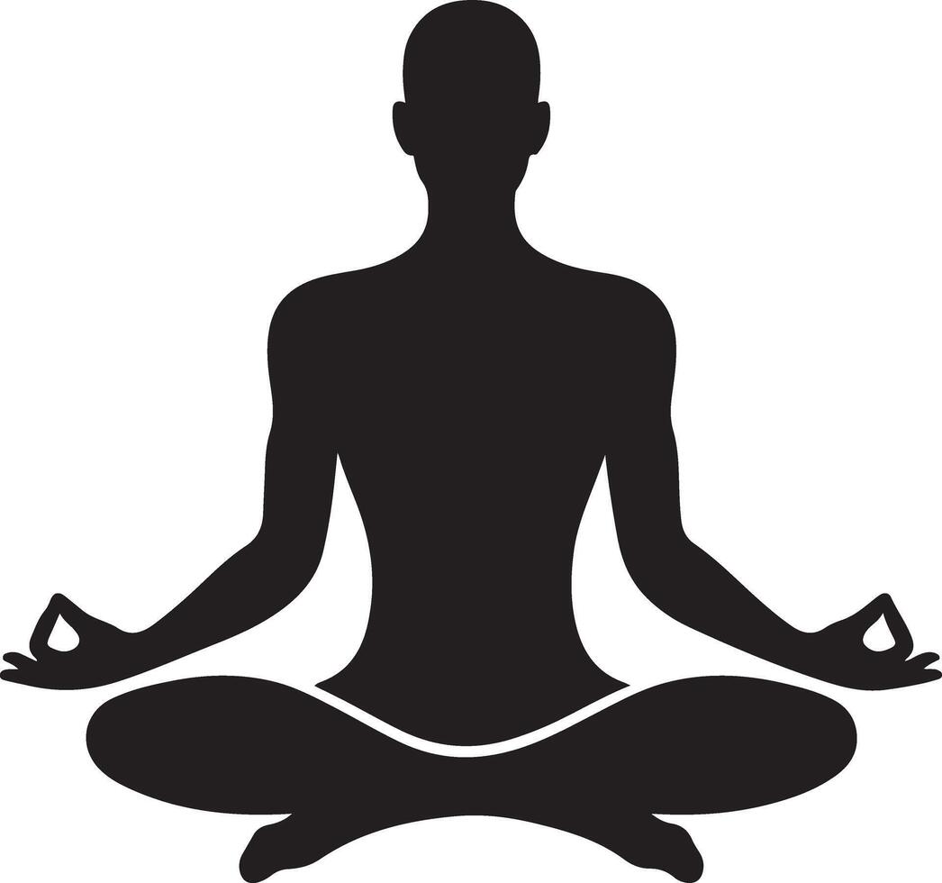 Unique Illustration of Meditating Man Silhouette vector