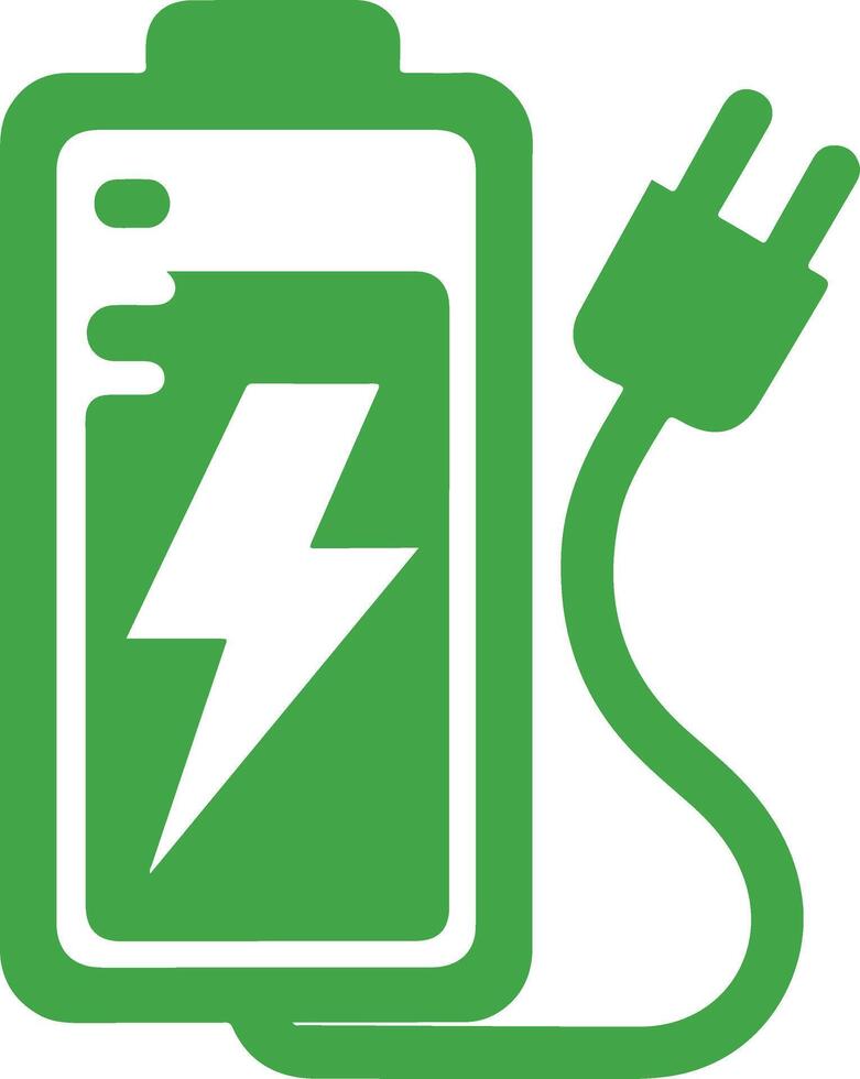 Battery charging icon flat design for web Image vector