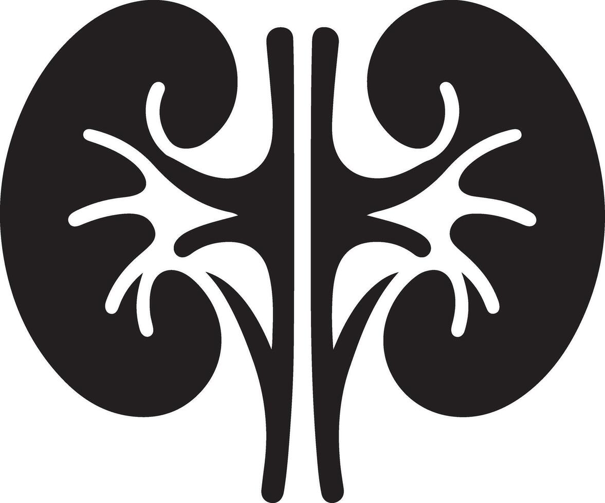 Professional Kidney Symbol Silhouette Art vector