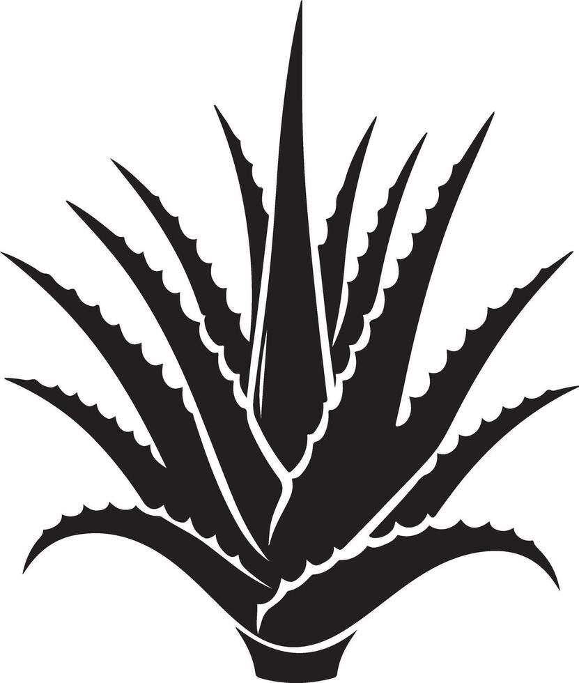 minimal Aloe Vera plant icon silhouette vector