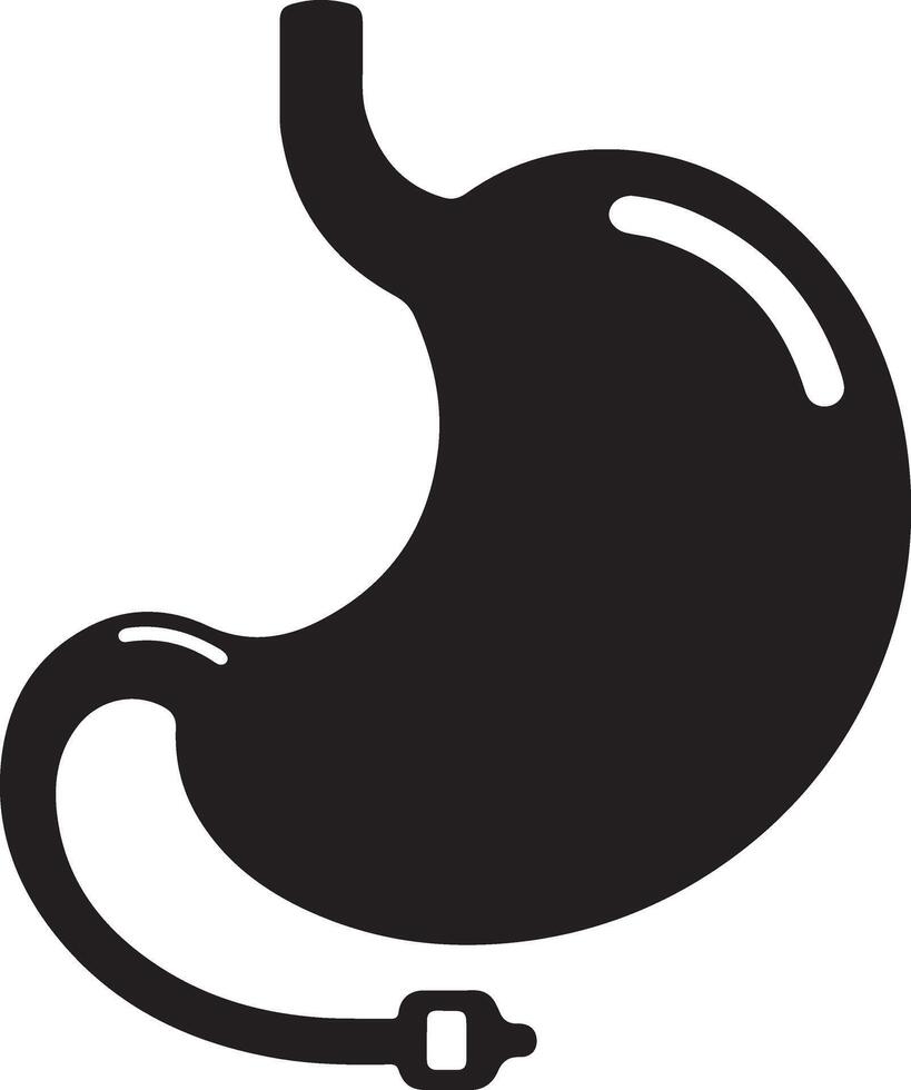 Stomach simple black icon. Silhouette of a human stomach. vector