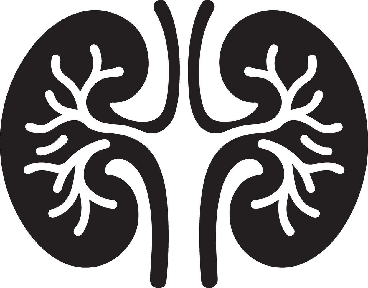 Kidneys Silhouette Symbol for Health Websites vector