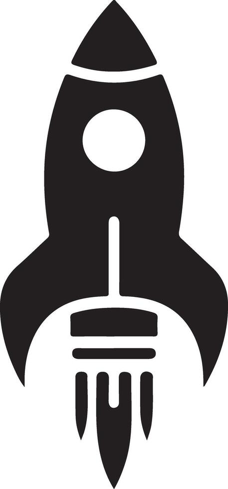 Simple Rocket Icon Silhouettes for Logos vector