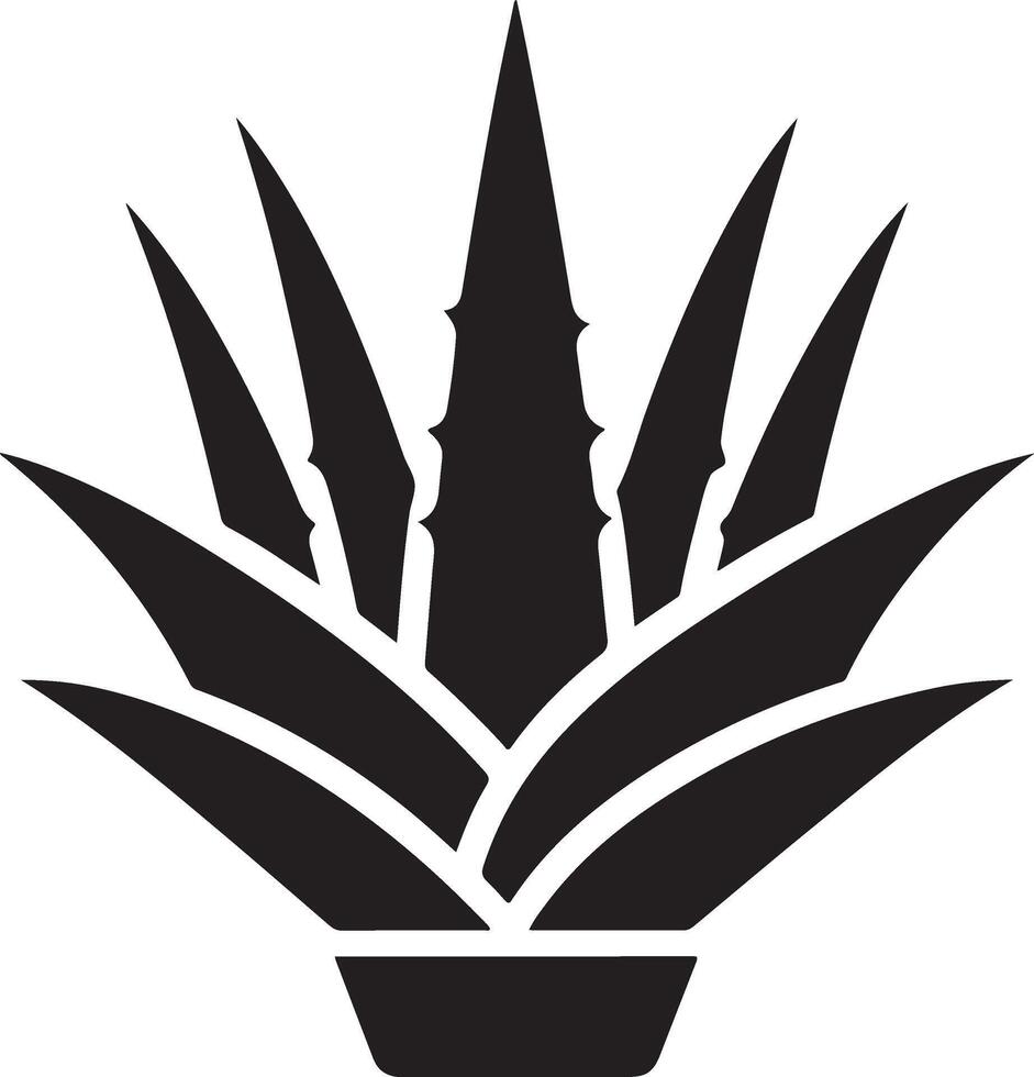 Aloe Vera Plant Silhouette Icon for Illustration vector