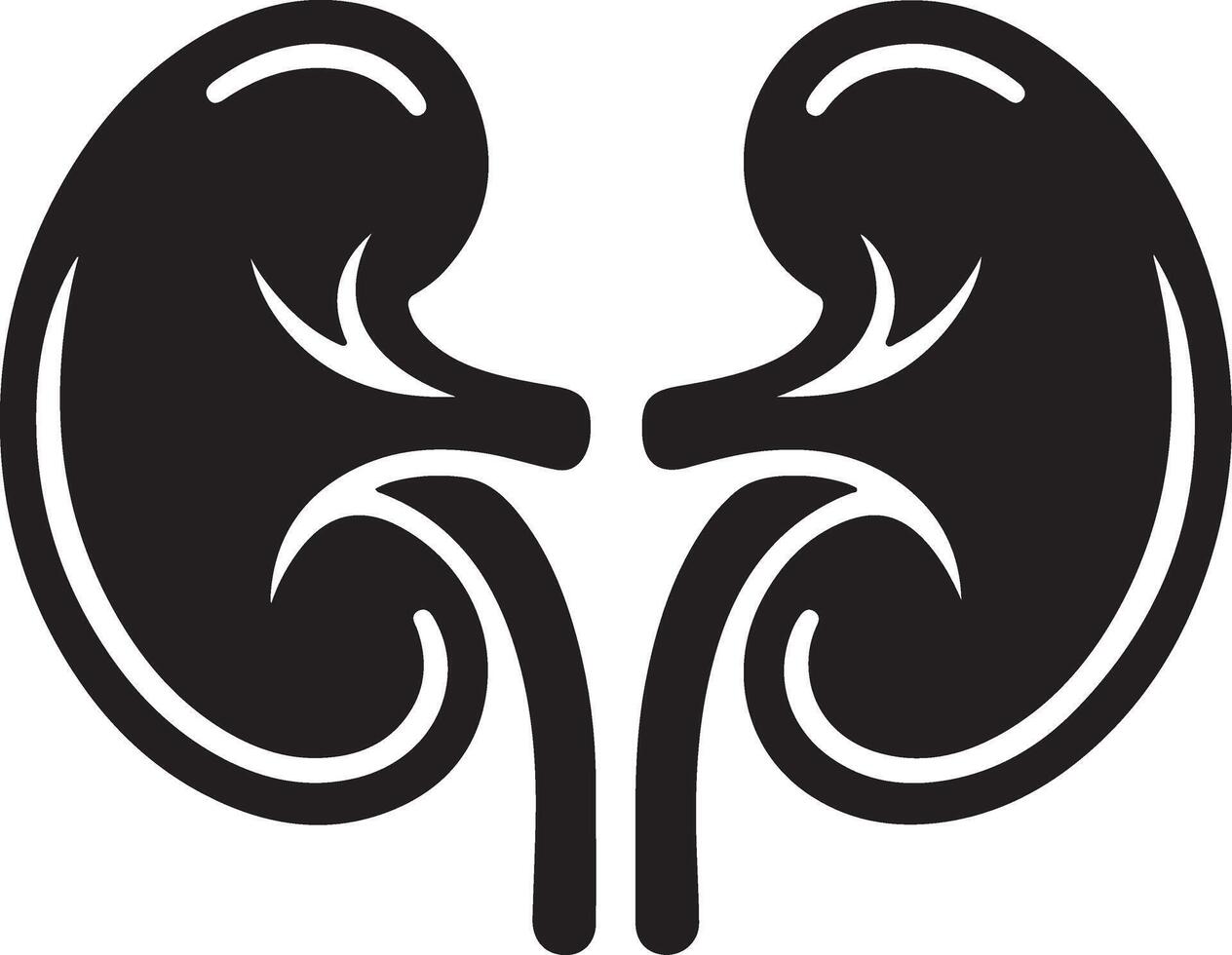 High Quality Kidneys Symbol Silhouette Image vector