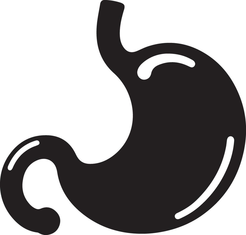 Stomach icon design in silhouette style Royalty vector
