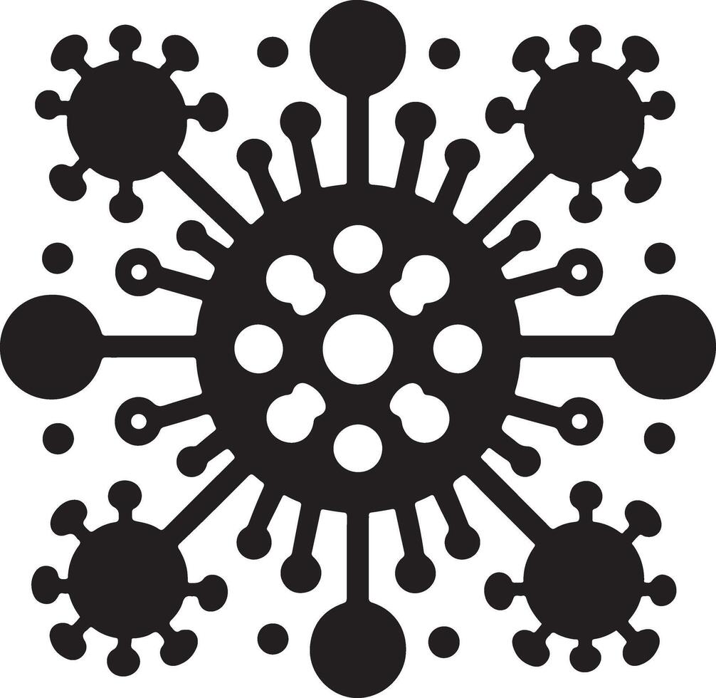High Resolution Virus Infection Silhouette Icon vector