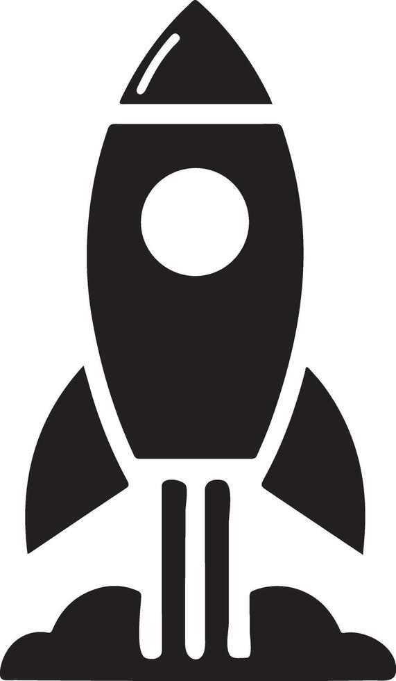 Rocket Icon Silhouette for Design Projects vector