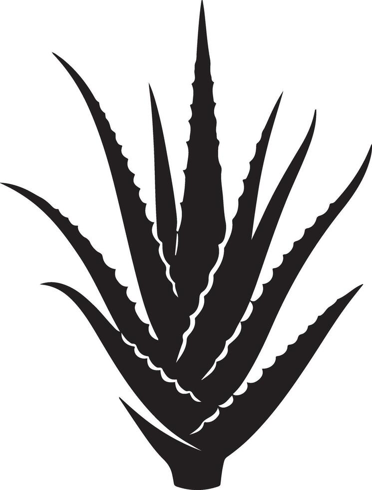 Houseplant black glyph icon. Potted aloe vera vector