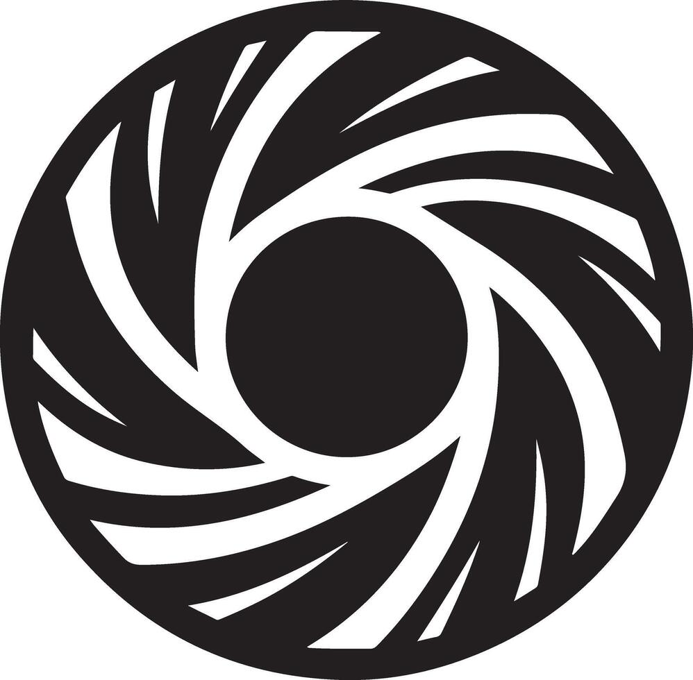 camera shutter icons Black silhouette vector