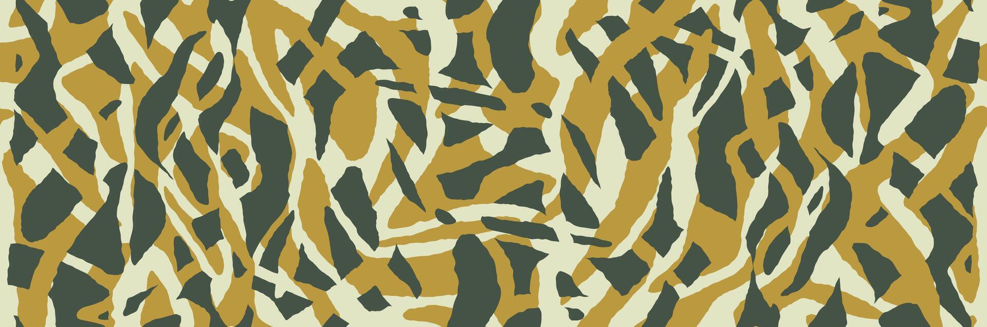 Stylish zebra camouflage fabric for printing. Stripes abstract seamless camo pattern. Decorative wallpaper vector