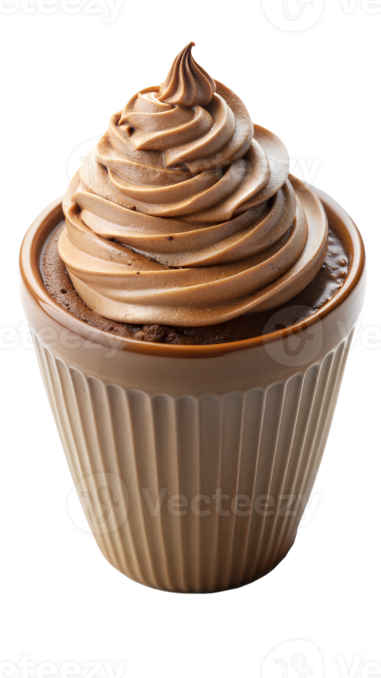 Chocolate cupcake with whipped cream on top png