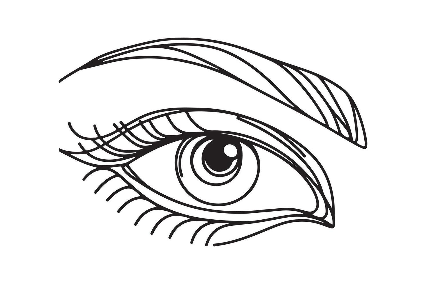 Single continuous one line art eye. vector