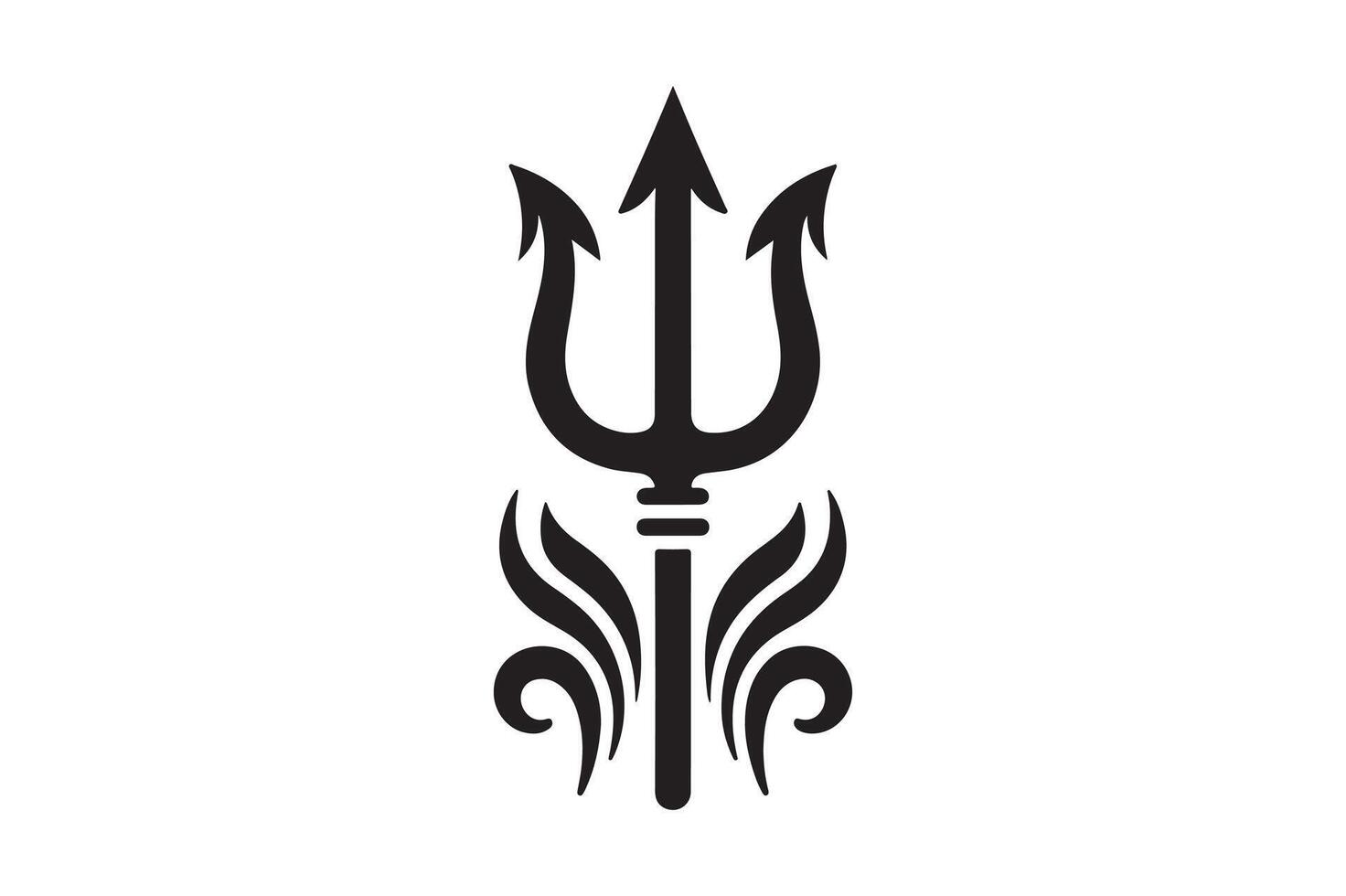 a black and white modern logo of a trident vector