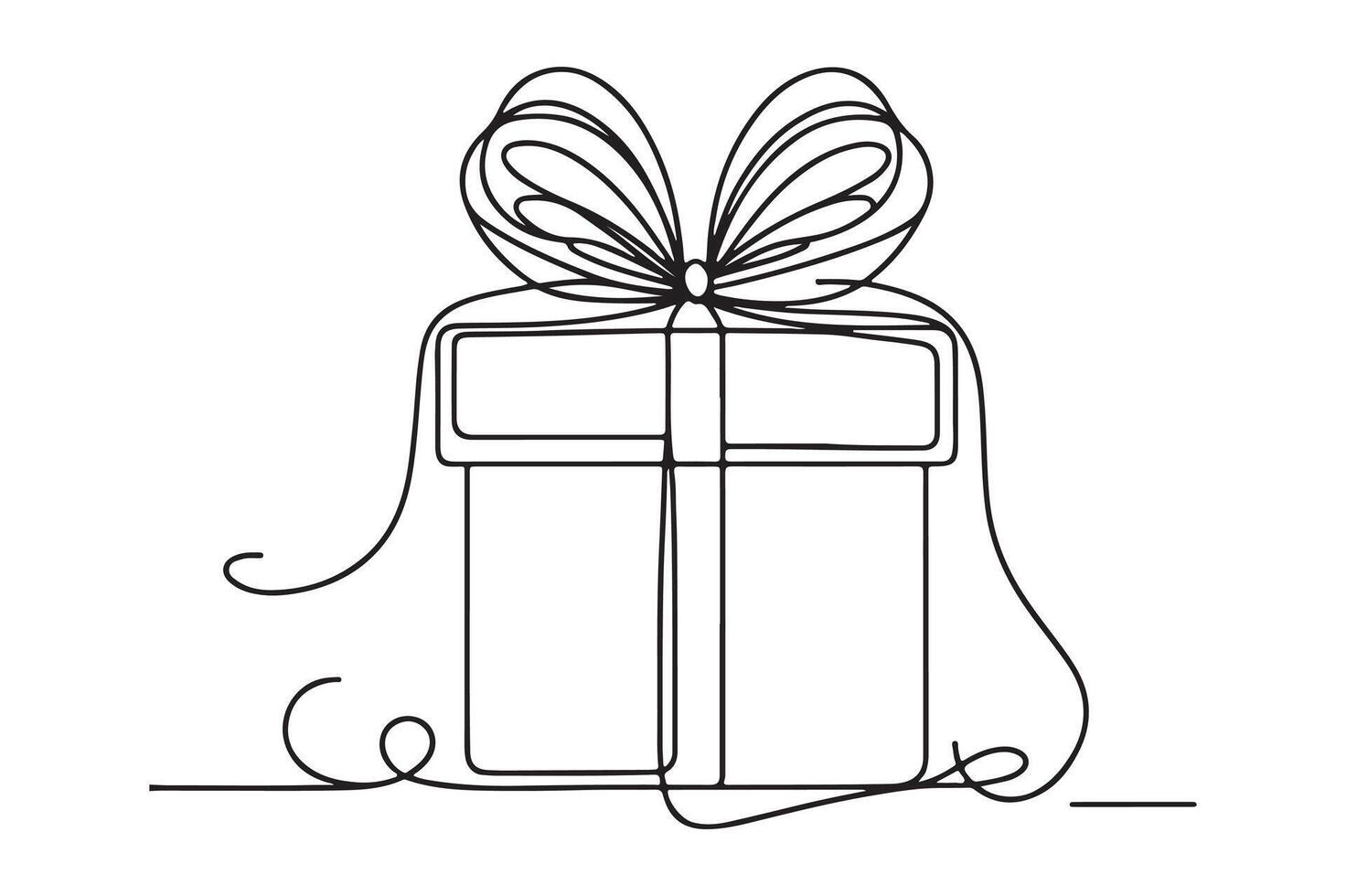 Minimalist Gift Bowed Beauty vector